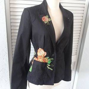 Johnny Was Embroidered Blazer Black Small